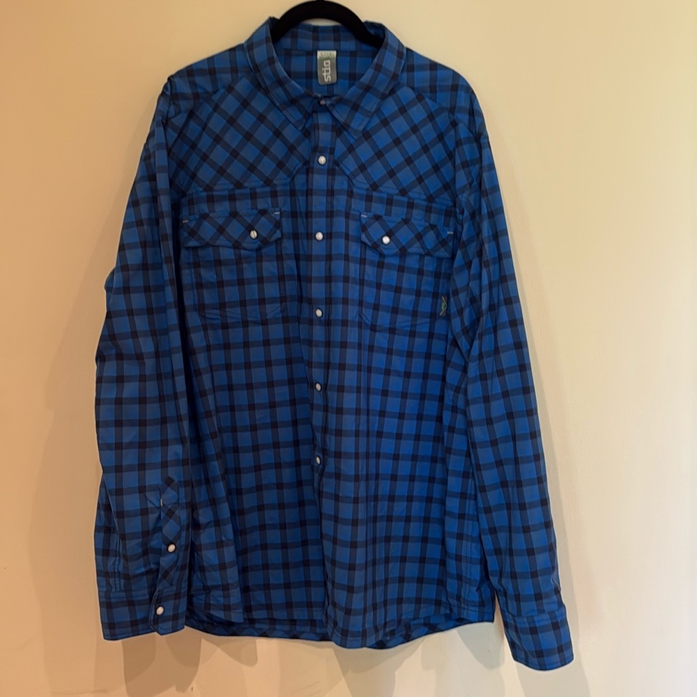 Stio Blue Plaid Men's Shirt
